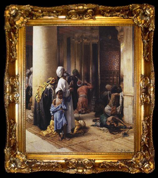 framed  Ludwig Deutsch The Hour of Prayer., ta009-2